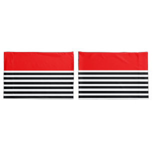 Modern black and white stripe pattern pillowcase