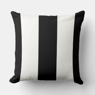 Modern black and white striped cushion