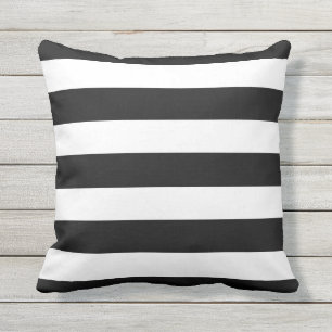 Modern Black and White Stripes Cushion