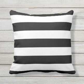 Modern Black and White Stripes Cushion