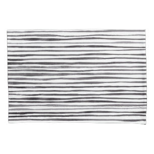 Modern Black and White Stripes Watercolor    Pillowcase
