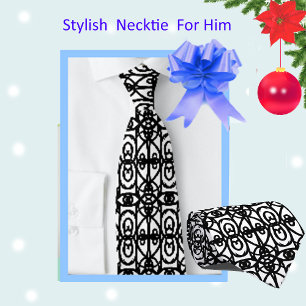 Modern black and white Tao pattern Tie