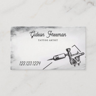 Modern Black and White Tattoo Machine Business Card