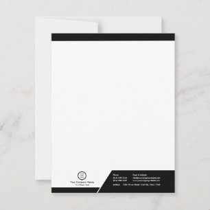 Modern Black and White Theme Branded Custom Logo Card