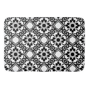 MODERN BLACK AND WHITE TILE BATH MAT