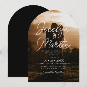 Modern Black and White Trendy Wedding Invitation