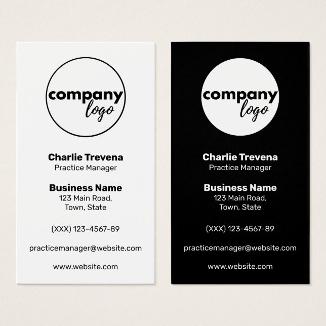 MODERN BLACK AND WHITE TWO SIDED LOGO BRAND (Front & Back)