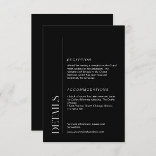 Modern black and white typography enclosure card