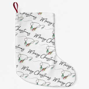 Modern Black and White Typography Small Christmas Stocking