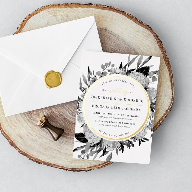 Modern Black and White Watercolor Floral Wedding (Creator Uploaded)