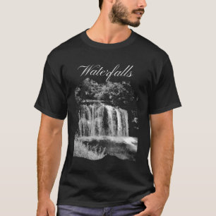 Modern Black and White Waterfalls in the US T-Shirt