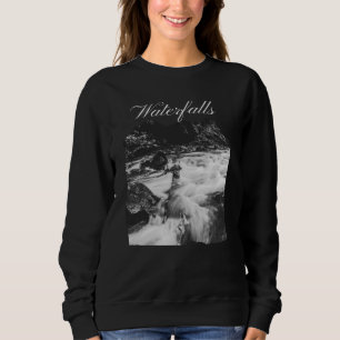 Modern Black and White Waterfalls Sweatshirt