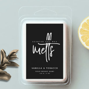 Modern black and white wax melt food label