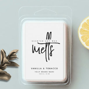 Modern black and white wax melt food label