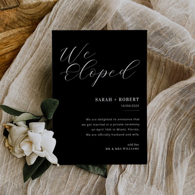 Modern black and white wedding announcement (Creator Uploaded)