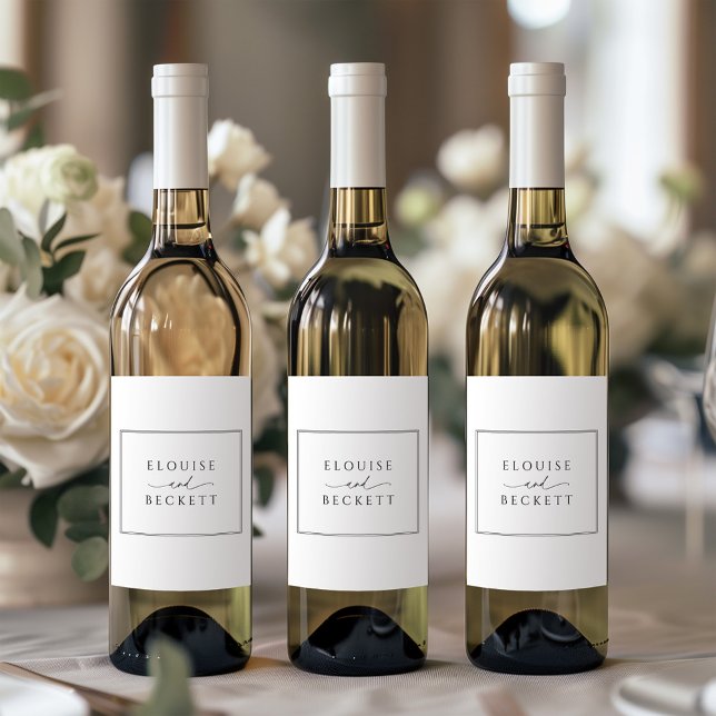 Modern Black and White Wedding Bottle Label (Creator Uploaded)