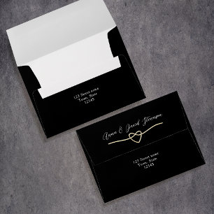 Modern Black and White Wedding Envelope