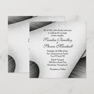 Modern Black and White Wedding Invitation