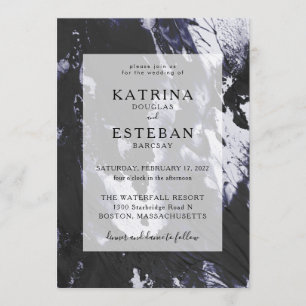 Modern Black and White Wedding Invitation