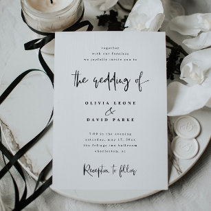 Modern Black and White Wedding Invitation
