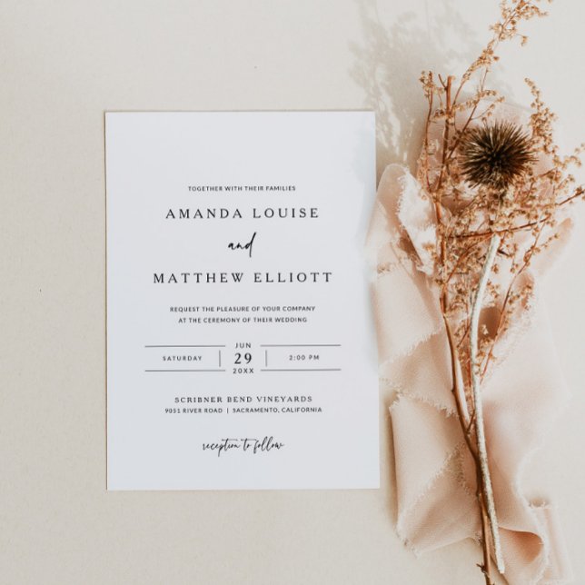 Modern Black and White Wedding Invitation (Creator Uploaded)