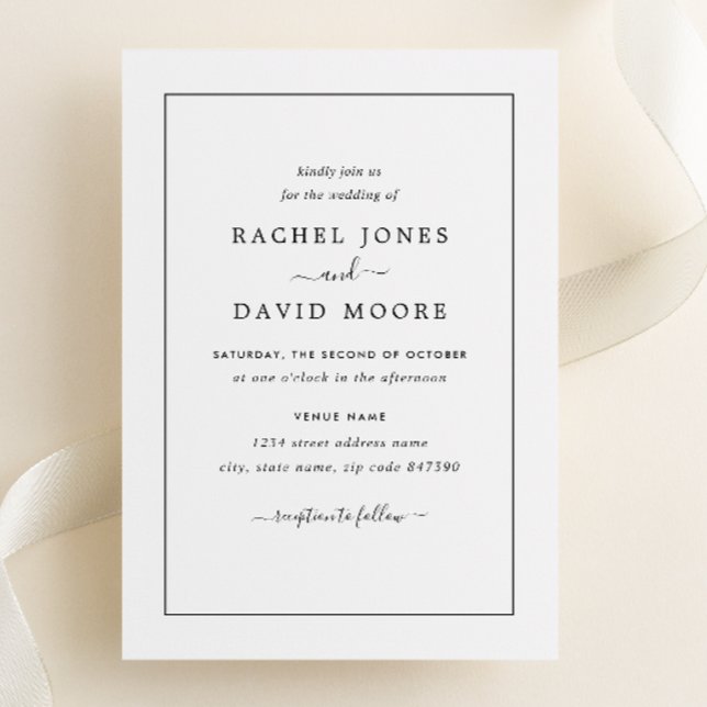 Modern Black And White Wedding Invitation (Creator Uploaded)