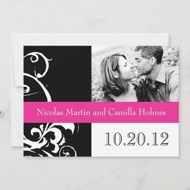 Modern Black and White Wedding Invitation (Front)