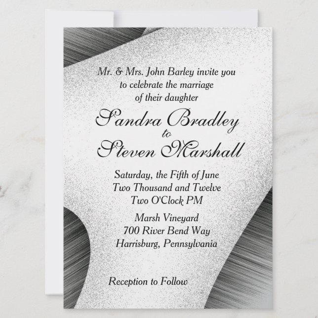 Modern Black and White Wedding Invitation (Front)