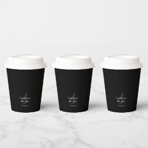 Modern Black and White-Wedding- Paper Cups