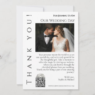Modern Black and White-Wedding Photo-Thank You- Invitation