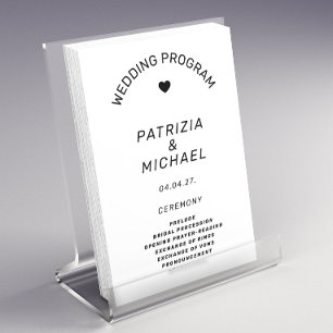 Modern Black and White Wedding  Program Flyer