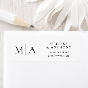 Modern Black and White Wedding Return Address