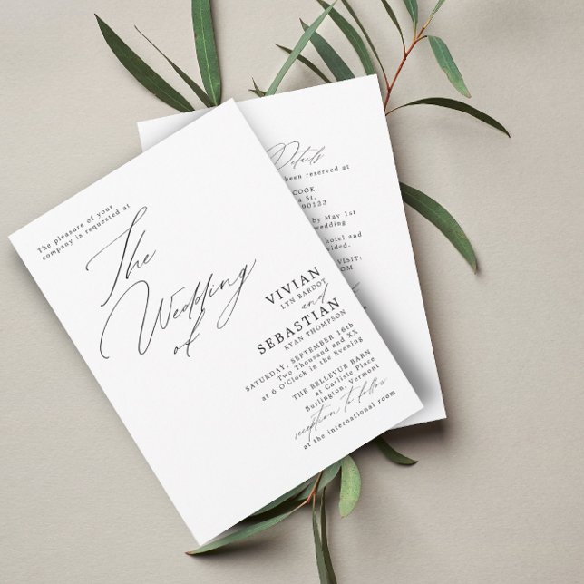 Modern Black and White Wedding RSVP QR Code Invitation (Creator Uploaded)