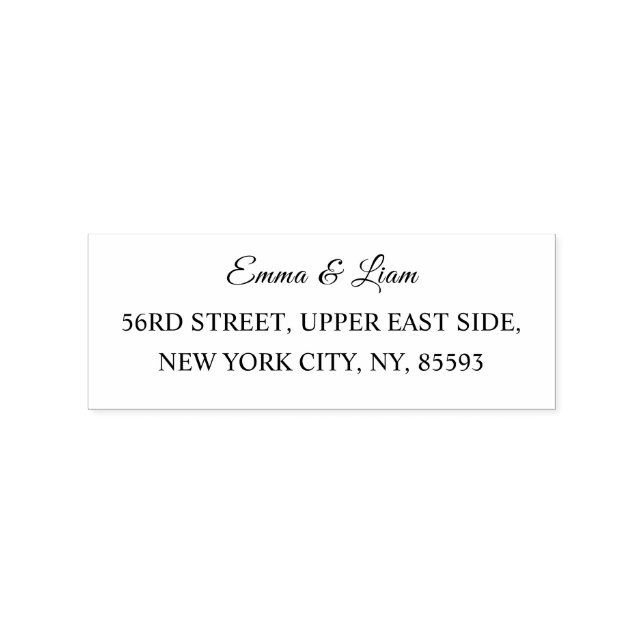 Modern Black And White Wedding Rubber Stamp (Stamped)