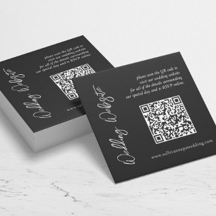 Modern Black And White Wedding Website Enclosure Card