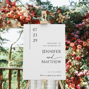 Modern Black and White Wedding Welcome Poster