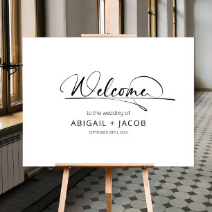 Modern Black and White Wedding Welcome Sign