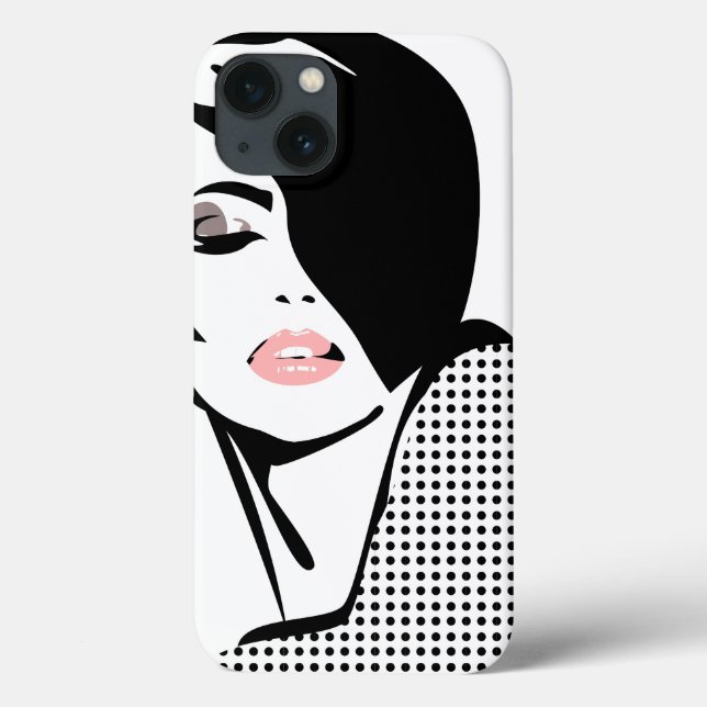 Modern black and white woman portrait minimalist  Case-Mate iPhone case (Back)