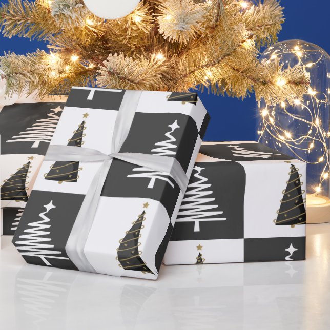 Modern Black and White Wrapping Paper (Holidays)
