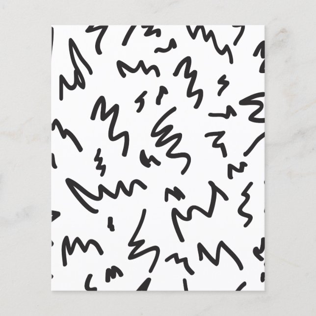 Modern black and white zig zag Scrapbook Paper (Front)