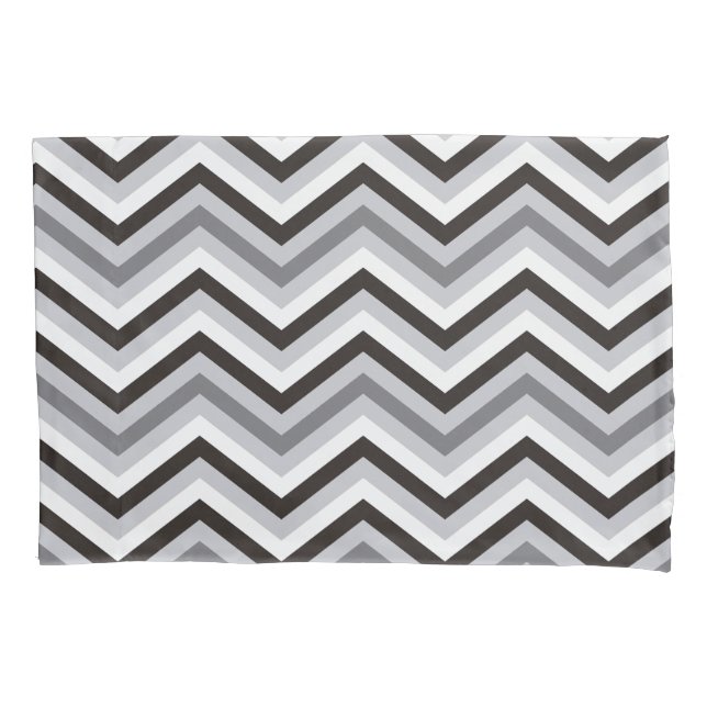 Modern black and white Zigzag Pattern Pillowcase (Front)