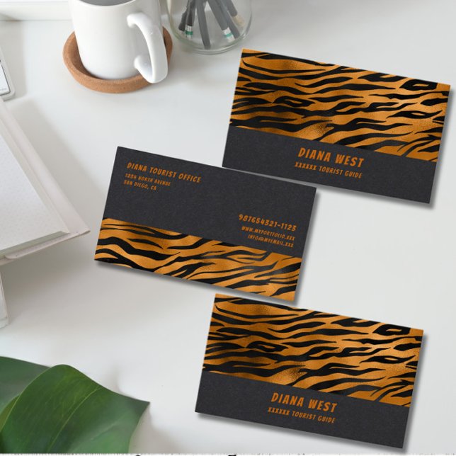 Modern Black Animal Print Business Card (Creator Uploaded)