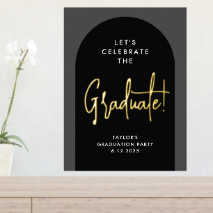 Modern Black Arch Graduation Party Welcome Poster