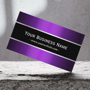 Modern Black Belt Metallic Purple Elegant Business Card