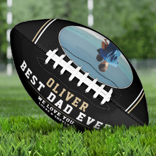 Modern Black Best Dad Ever Father`s Day Photo  Football