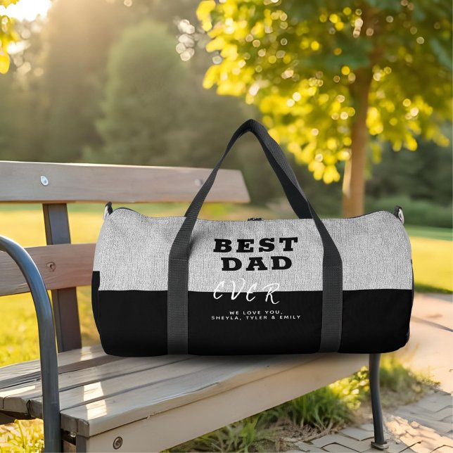 Modern Black Best Dad Ever Father's Day Duffle Bag (Creator Uploaded)