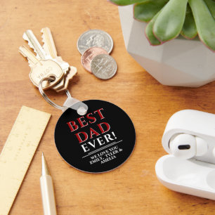Modern Black Best Dad Typography Father`s Day  Key Ring
