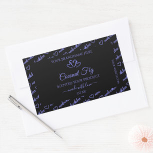 Modern Black Blue Word Cloud Product Labels Hearts