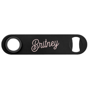 Modern Black Blush Dusty Pink Monogram and Name