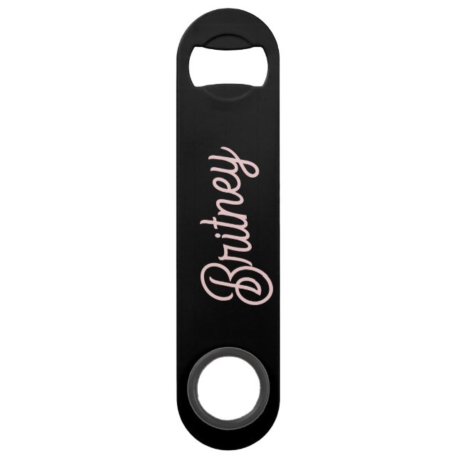 Modern Black Blush Dusty Pink Monogram and Name (Front)